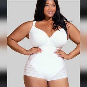 Honeylove White High-Waist Shapewear Bodysuit
